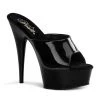 Pleaser Shoes By Pleaser USA DELIGHT-601 Pleaser Shoes Black Patent Platform Slide Stripper Shoe 6 Inch Heels