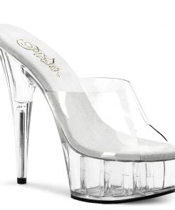 Pleaser Shoes By Pleaser USA DELIGHT-601 Pleaser Shoes Clear Pole Dancing Shoes 6 Inch Heels