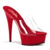 Pleaser Shoes By Pleaser USA DELIGHT-601 Pleaser Shoes Clear Upper Red Platform Pole Dancing Shoe