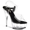 Pleaser Shoes By Pleaser USA DELIGHT-608 Pleaser Shoes Clear Platform 6 Inch Stripper Shoe 6 Inch Heels
