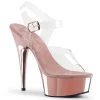Pleaser Shoes By Pleaser USA DELIGHT-608 Pleaser Shoes Rose Gold Chrome Exotic Dancer Shoe 6 Inch Heels