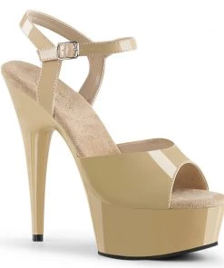 Pleaser Shoes By Pleaser USA 6 Inch Heels DELIGHT-609 Pleaser Shoes Cream Platform Pole Dancing Shoe