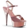 Pleaser Shoes By Pleaser USA DELIGHT-609 Metallic Rose Gold Platform Exotic Dancer Shoe