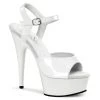 Pleaser Shoes By Pleaser USA DELIGHT-609 Pleaser Shoes White Patent Platform 6 Inch Heels