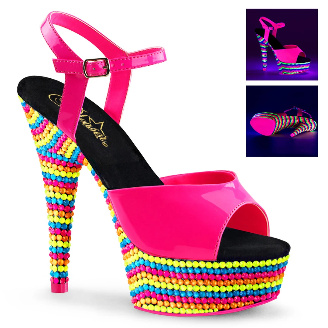 Pleaser Shoes By Pleaser USA DELIGHT-609RBS Pleaser Shoes Neon Hot Pink Exotic Dancer Shoes 6 Inch Heels 1 Pleaser Shoes By Pleaser USA DELIGHT-609RBS Pleaser Shoes Neon Hot Pink Exotic Dancer Shoes 6 Inch Heels