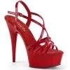 Pleaser Shoes By Pleaser USA 6 Inch Heels DELIGHT-613 Pleaser Shoe Red Patent Strappy Platform Sandals