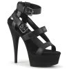 Pleaser Shoes By Pleaser USA DELIGHT-637 Black Faux Leather Platform Stripper Boot 6 Inch Heels