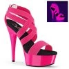Pleaser Shoes By Pleaser USA DELIGHT-669UV Pleaser Shoes Neon Hot Pink UV Reactive Stripper Shoe