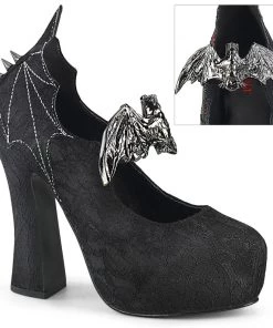 Halloween Costume Footwear DEMON-18 Demonia Shoes Women's Black Satin Gothic Shoes
