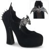 Women's Demonia Footwear DEMON-18 Demonia Shoes Black Velvet Bat MaryJane Pump