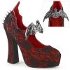 Women's Demonia Footwear DEMON-18 Demonia Shoes Red Gothic Mary Jane Pump