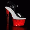 Pleaser Shoes By Pleaser USA 7 Inch Heels DISCOLITE-708 Light Up 7 Inch Heel Exotic Dancer Shoes