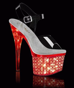 Pleaser Shoes By Pleaser USA 7 Inch Heels DISCOLITE-708FLP Pleaser Shoes Light Up Exotic Dancer Shoes