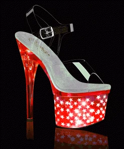Pleaser Shoes By Pleaser USA 7 Inch Heels DISCOLITE-708STAR Pleaser Shoes Light Up Platform Exotic Dancer Shoes