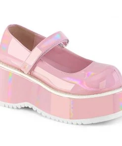 DOLLIE-01 Demonia Shoes Platform Pink Maryjane Women's Demonia Footwear