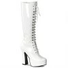 Pleaser Shoes By Pleaser USA Halloween Costume Footwear ELECTRA-2020 Pleaser Shoes White Patent Gogo Boot