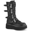 Demonia Shoes EMILY-322 Demonia Boots Black Vegan Gothic Boots Women's Demonia Footwear
