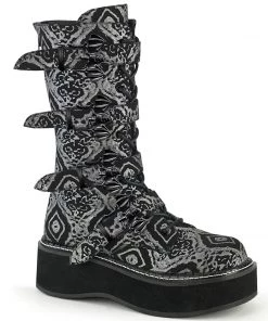 Women's Demonia Footwear EMILY-322 Demonia Shoes Gothic Mid Calf Boot