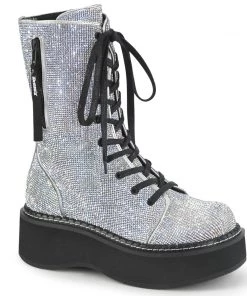 Women's Demonia Footwear EMILY-362 Demonia Shoes Rhinestone Gothic Boot