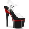 Pleaser Shoes By Pleaser USA ESTEEM-708 Black And Red Platform Stripper Shoe