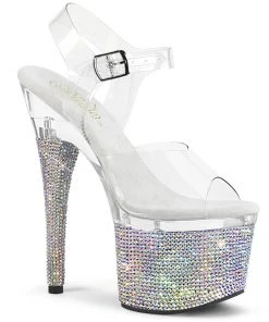 Pleaser Shoes By Pleaser USA ESTEEM-708DM Pleaser Shoes Rhinestone Platform Stripper Shoe 7 Inch Heels