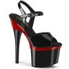 Pleaser Shoes By Pleaser USA ESTEEM-709BR Black And Red Stripper Shoes