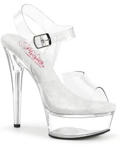Pleaser Shoes By Pleaser USA EXCITE-608 Pleaser Shoes Clear Comfortable Pole Dancing Shoe