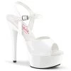 Pleaser Shoes By Pleaser USA 6 Inch Heels EXCITE-609 Pleaser Shoes White Comfort Stripper Shoes
