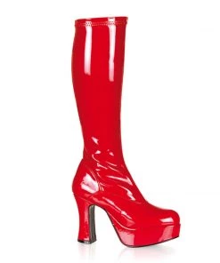 Funtasma Costume Footwear EXOTICA-2000 Red Strecth Knee High Costume Boot