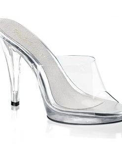 Fabulicious Shoes By Pleaser USA FLAIR-401 Clear High Heel Slide Sandal