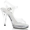 Fabulicious Shoes By Pleaser USA FLAIR-408 Clear High Heel Fitness Competition Sandal Halloween Costume Footwear