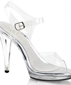 Fabulicious Shoes By Pleaser USA FLAIR-408 Clear High Heel Fitness Competition Sandal Halloween Costume Footwear