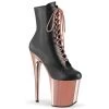 Pleaser Shoes By Pleaser USA Booties And Ankle High Boots FLAMINGO-1020 Rose Gold Chrome Platform Stripper Boot