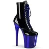 Pleaser Shoes By Pleaser USA FLAMINGO-1020 Pleaser Shoes Royal Blue Chrome Platform Exotic Dancer Boot