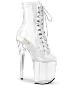 Pleaser Shoes By Pleaser USA FLAMINGO-1020C Pleaser Shoes Clear Platform Exotic Dancer Boot