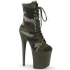 Pleaser Shoes By Pleaser USA FLAMINGO-1020CAMO Green Camouflage Platform Stripper Boot Booties And Ankle High Boots