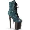 Pleaser Shoes By Pleaser USA Booties And Ankle High Boots FLAMINGO-1020CHRS Pleaser Shoes Turquoise Stripper Boots