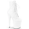 Pleaser Shoes By Pleaser USA Booties And Ankle High Boots FLAMINGO-1020LWR Pleaser Shoes White Leather Exotic Dancer Boots