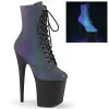 Pleaser Shoes By Pleaser USA Booties And Ankle High Boots FLAMINGO-1020REFL Pleaser Shoes Green Reflective Platform Exotic Dancer Boot