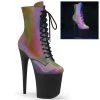 Pleaser Shoes By Pleaser USA FLAMINGO-1020REFL Pleaser Shoes Rainbow Platform Exotic Dancer Boot