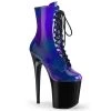 Pleaser Shoes By Pleaser USA FLAMINGO-1020SHG Blue Purple 8 Inch Heel Exotic Dancer Boots