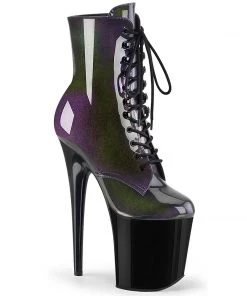 Pleaser Shoes By Pleaser USA FLAMINGO-1020SHG Platform Lace Up Ankle High Pole Dancing Boots Booties And Ankle High Boots
