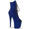 Pleaser Shoes By Pleaser USA FLAMINGO-1021FS Royal Blue Faux Suede Platform Stripper Boot Booties And Ankle High Boots