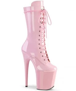Pleaser Shoes By Pleaser USA FLAMINGO-1050 Pleaser Shoes Baby Pink Platform Exotic Dancer Boots Booties And Ankle High Boots