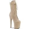 Pleaser Shoes By Pleaser USA FLAMINGO-1050FS Biege Faux Suede Platform Exotic Dancer Boot Knee High And Mid Calf Boots