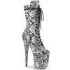 Pleaser Shoes By Pleaser USA FLAMINGO-1050SP Pleaser Shoes Snake Print 8 Inch Heel Exotic Dancer Boot Knee High And Mid Calf Boots