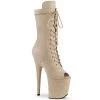 Pleaser Shoes By Pleaser USA FLAMINGO-1051FS Beige Platform Exotic Dancer Boot