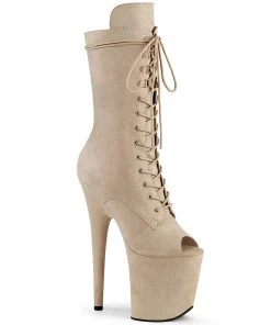 Pleaser Shoes By Pleaser USA FLAMINGO-1051FS Beige Platform Exotic Dancer Boot