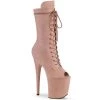 Pleaser Shoes By Pleaser USA Knee High And Mid Calf Boots FLAMINGO-1051FS Blush Faux Suede Mid Calf Exotic Dancer Boot