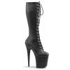 Pleaser Shoes By Pleaser USA FLAMINGO-2023 Black Vegan Knee High Platform Exotic Dancer Boot Knee High And Mid Calf Boots